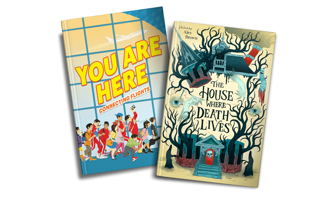 Covers of You Are Here and The House Where Death Lives